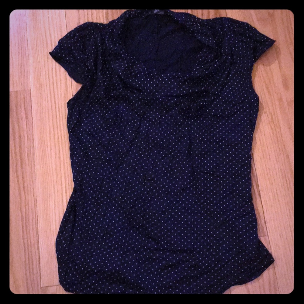 Polka dot scoop neck top